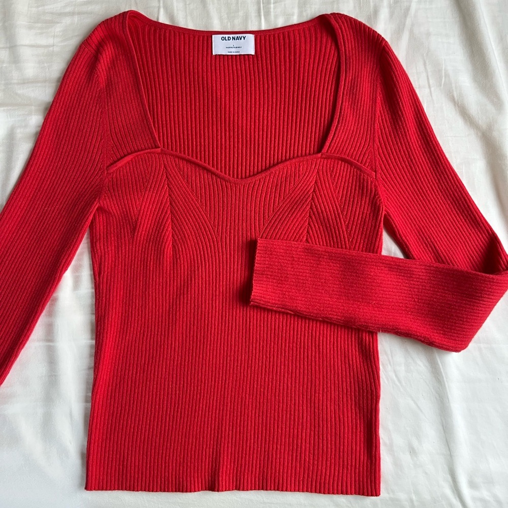 Old Navy Vibrant Red Knit Top